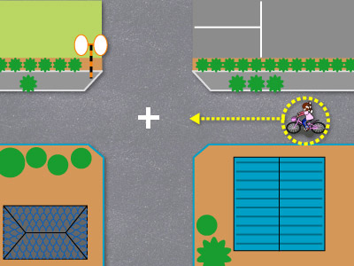 道路の横断の画像